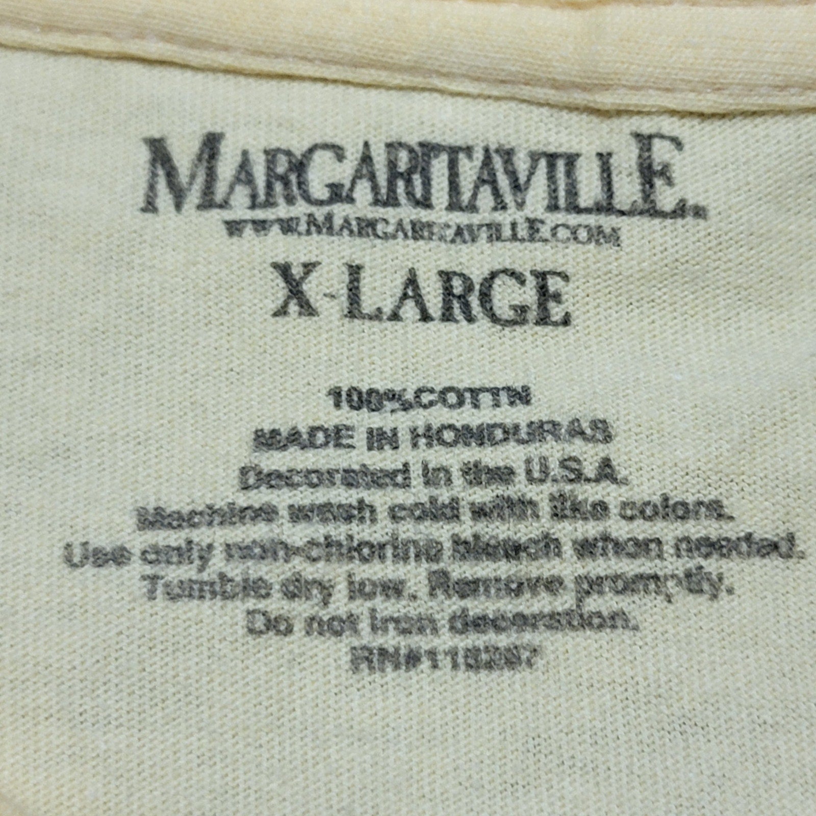Margaritaville Destin Yellow Unisex Tee "No Shoes No Shirt No Problem" - Size XL