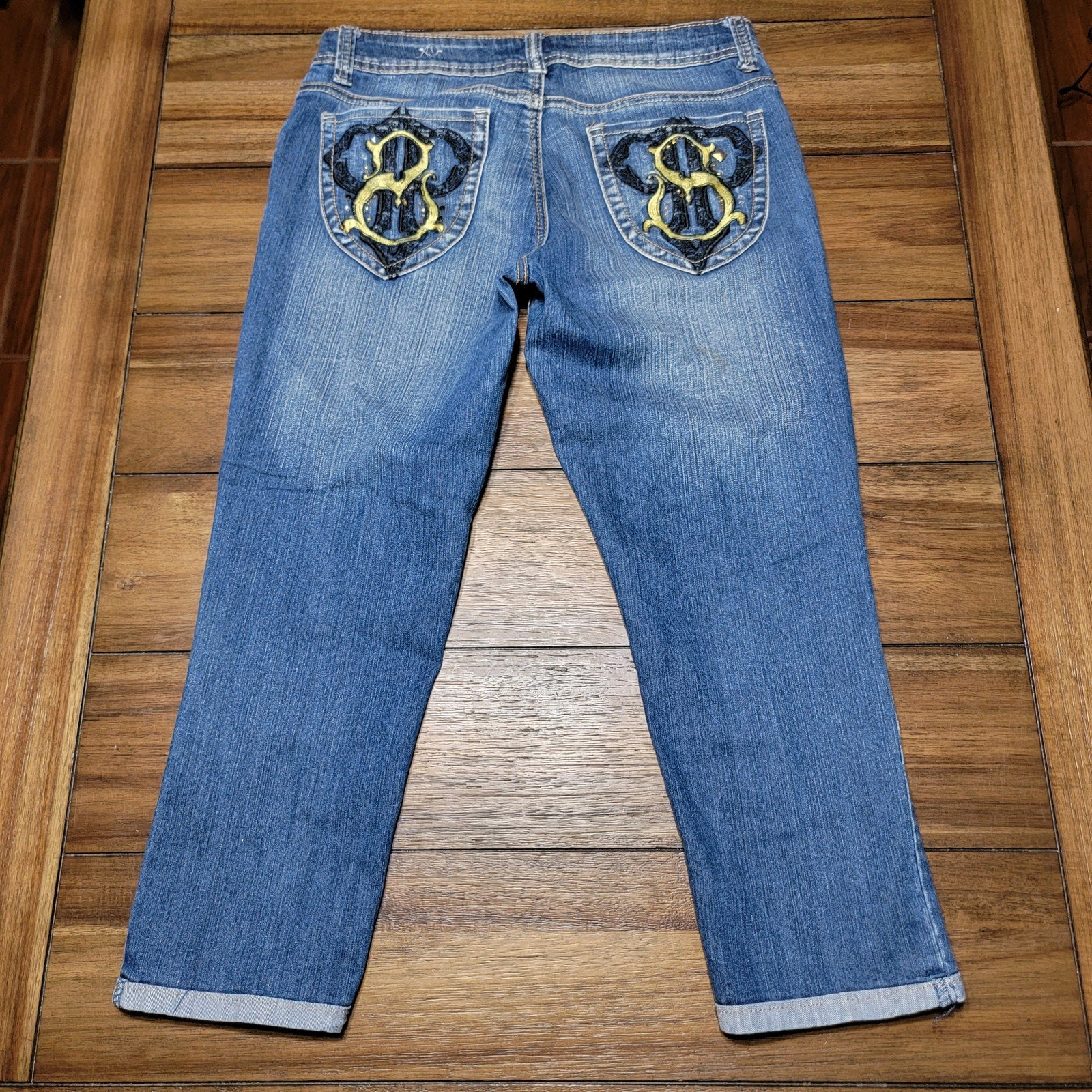 Southpole Junior Cropped Denim Jeans - Size 9