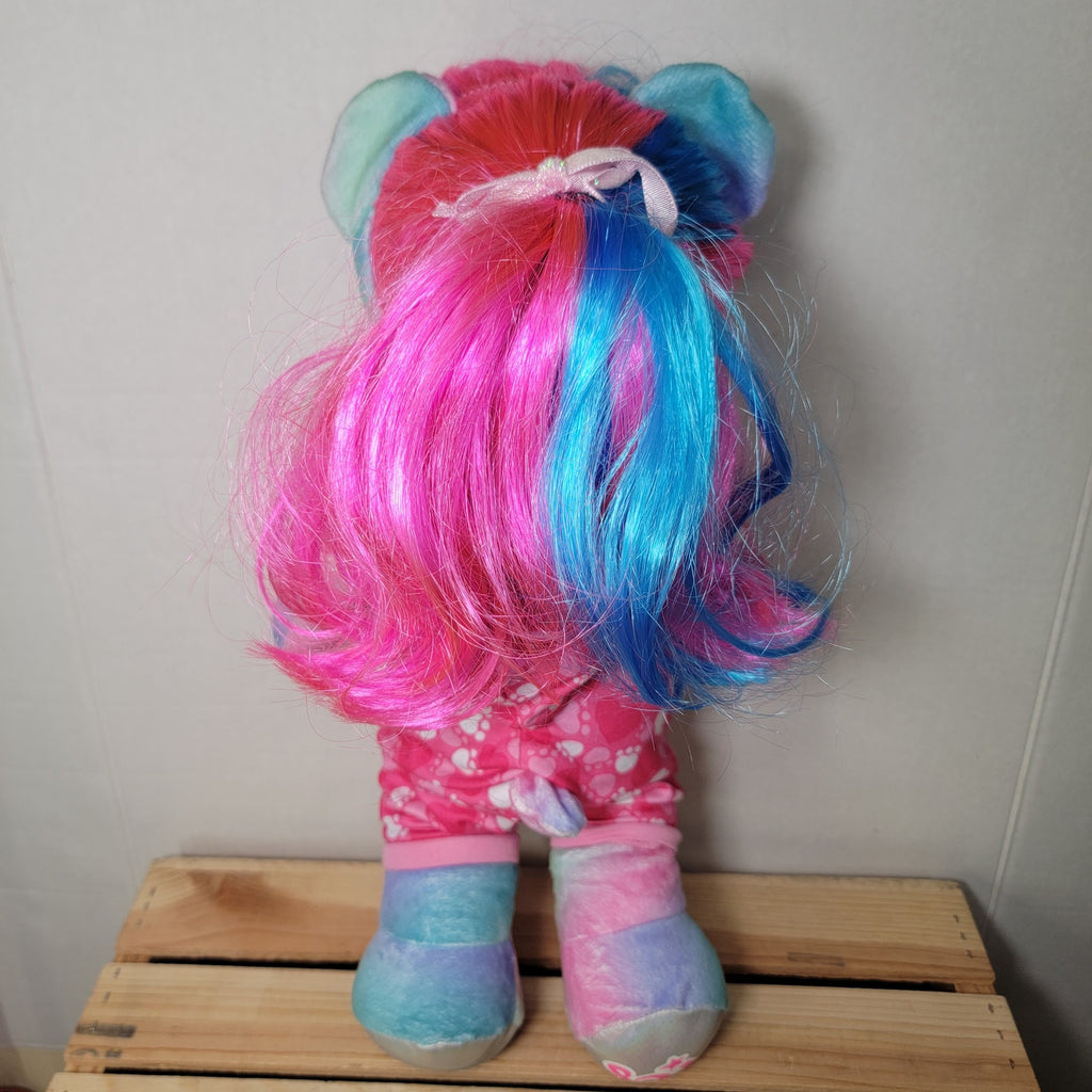 Build A Bear Honey Girls Viv Bear Plush in Pink Paw Pajamas