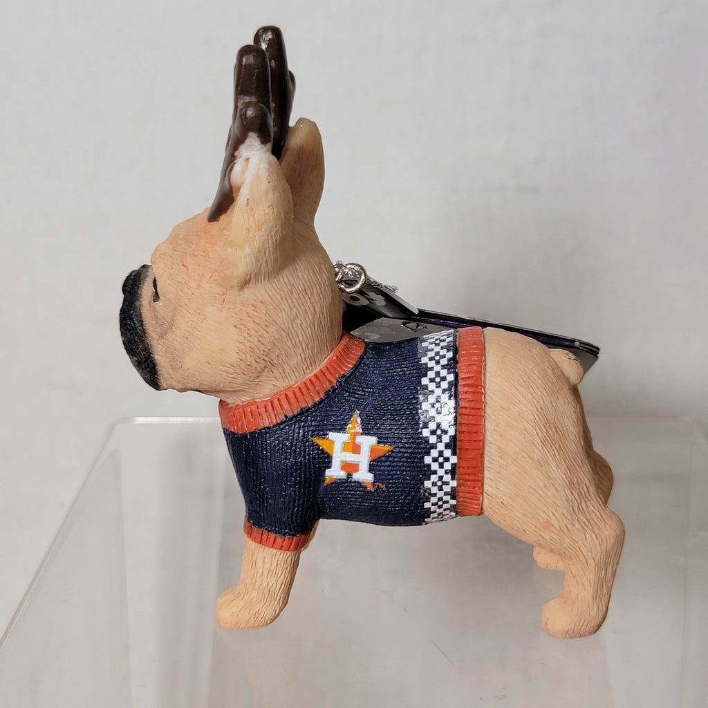 MLB Houston Astros Christmas Ornament Sweater Wearing French Bulldog - NWT